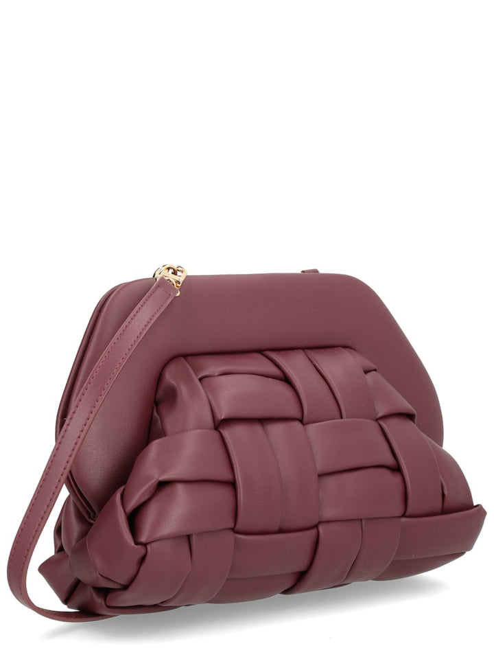 Themoirè Clutch Bags - Burgundy | Wanan Luxury