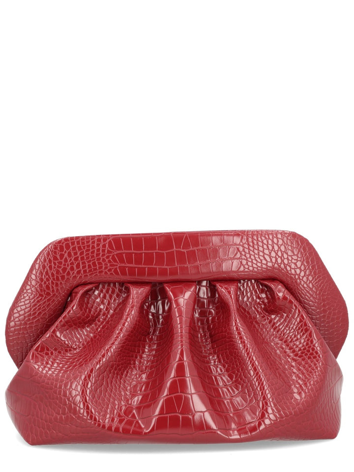 Themoirè Clutch Bags - Burgundy | Wanan Luxury