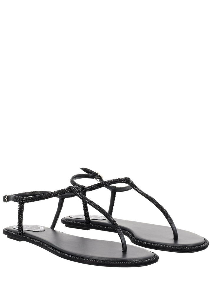 René Caovilla Flat Shoes - Black | Wanan Luxury