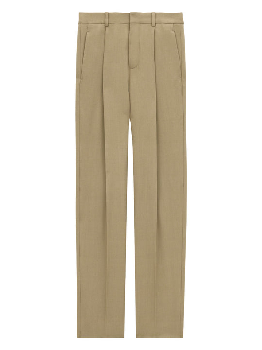 Wool Gabardine High-Waisted Carrot Trousers