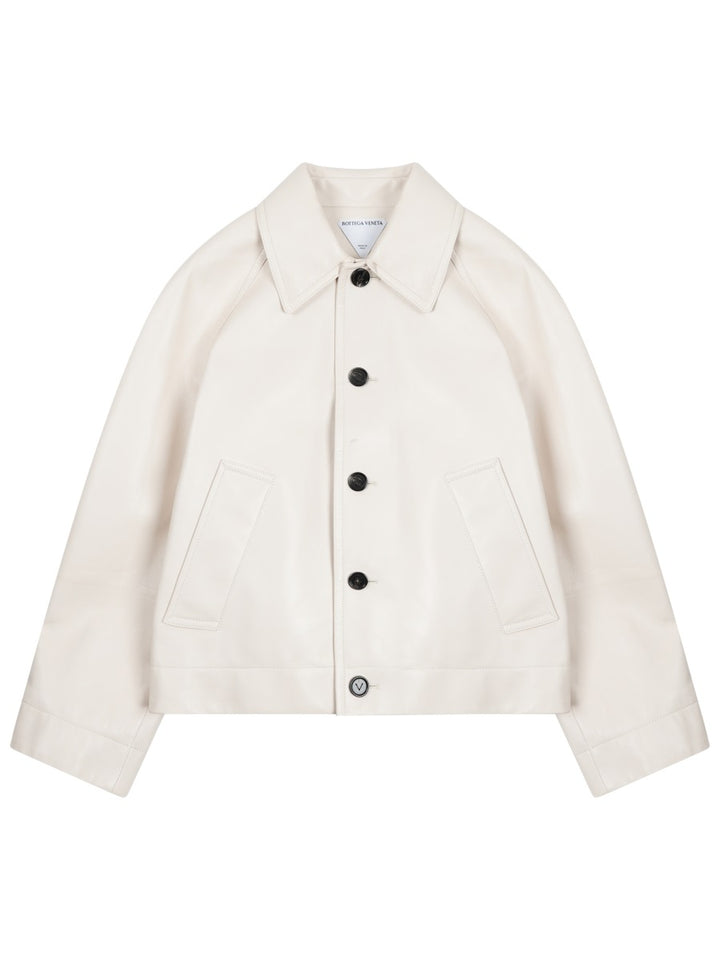 Bottega Veneta Leather Jackets - White | 14a3e5f37f81c45aa670b3cd1a11a7cb0d02abc1