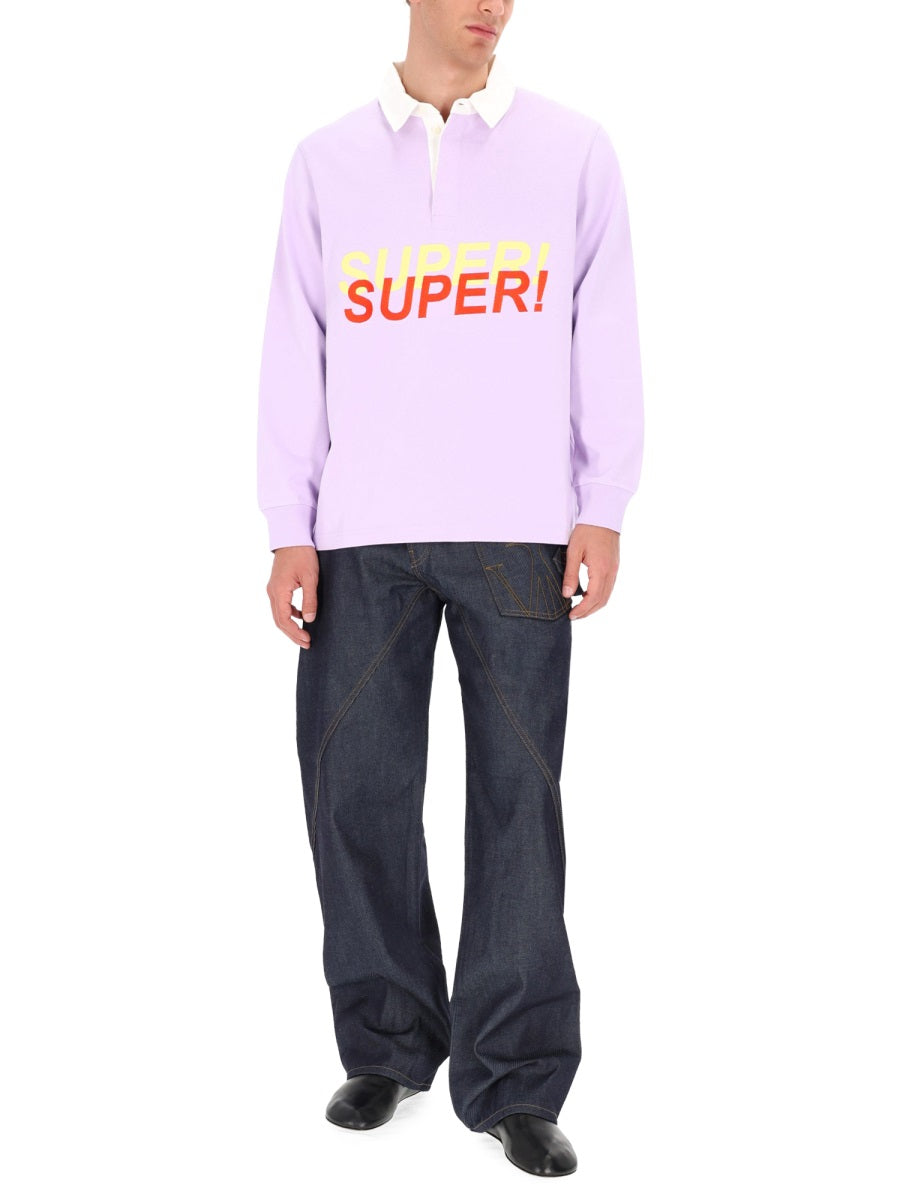 Jw Anderson Polo - Purple | 94db7256a25c3b6c98fd2f1d026cf1e36f1bc366