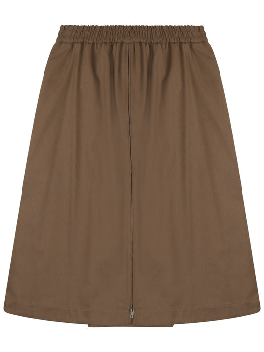 Midi Skirt With Front Zipper