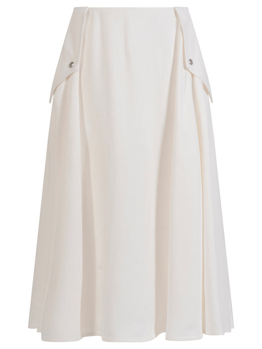 Viscose Melange Fluid Skirt