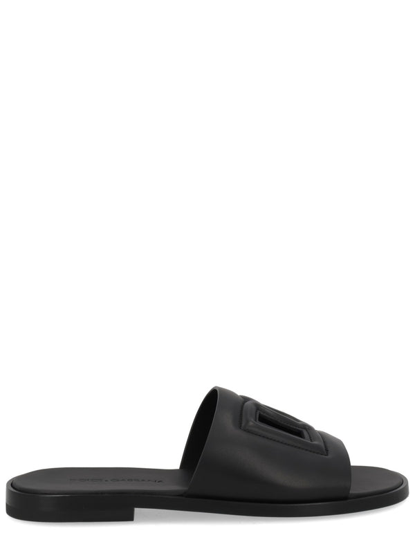Leather Slide With Logo