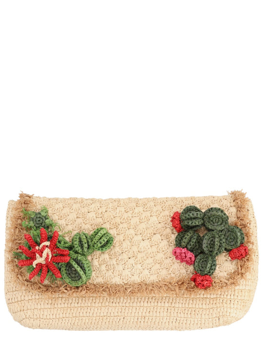 Raffia "Cactus" Clutch Bag