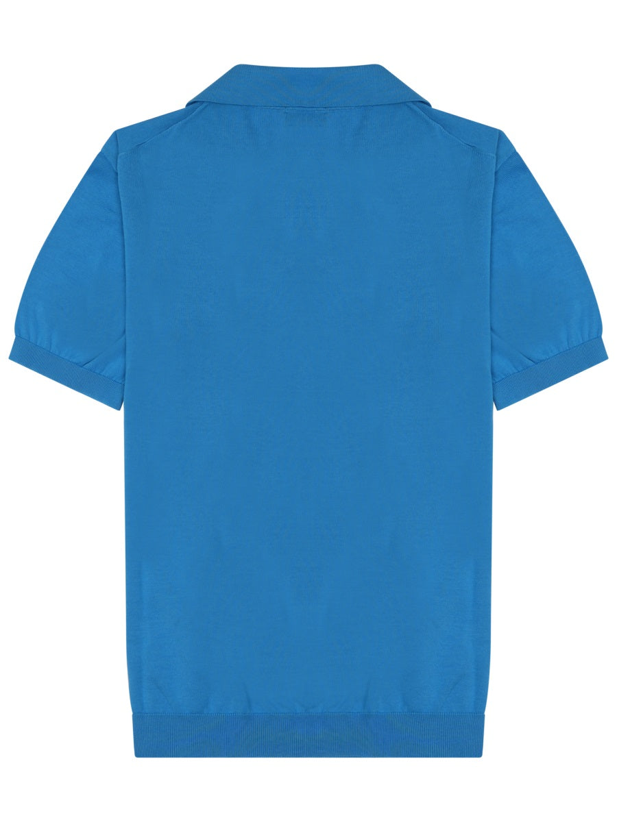 Drumohr Polo - Azure | 83cd3d66d2cdf0d661e69005273360a7b042085f