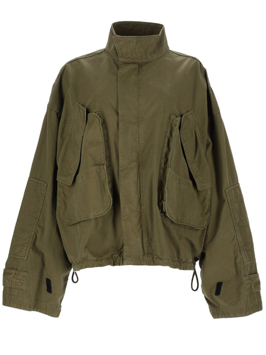Bomber Jacket With Pockets And Drawstring