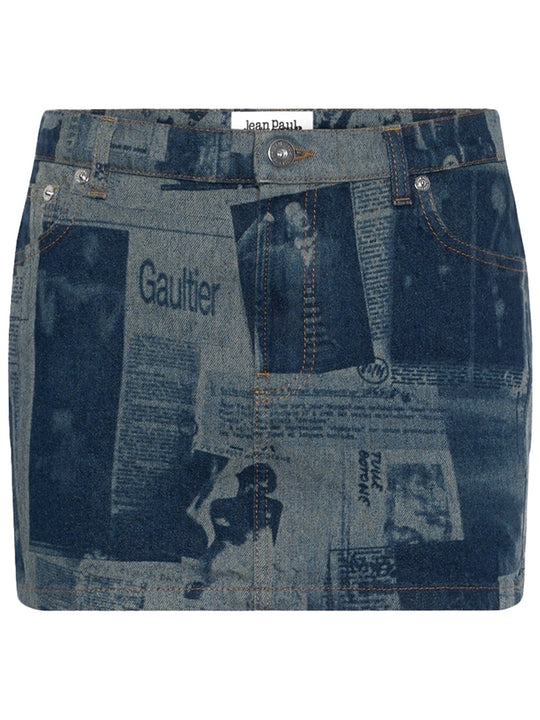 Miniskirt With "Newspaper" Print
