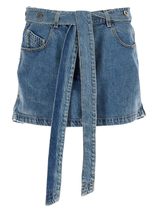 Denim Skirt With Belt