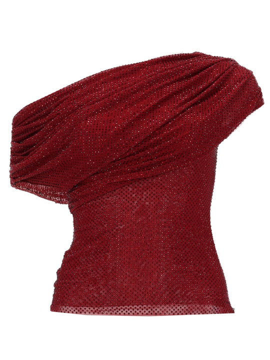 Top Asimmetrico Con Strass