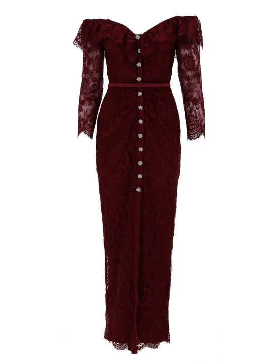 Lace Dress With Jewel Buttons