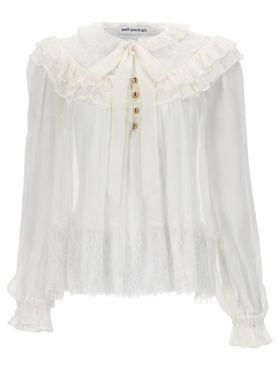 Self-Portrait Tops - White | 66478d44cb812f005d2219b0bdbd068ce397d438