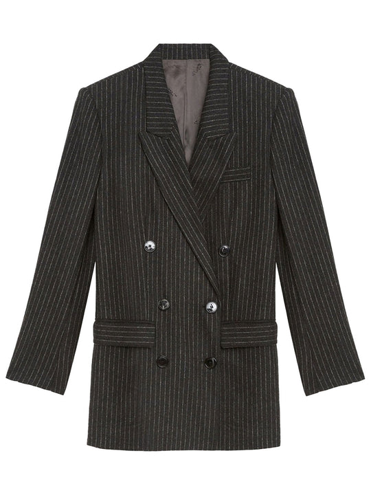 Jevima Striped Wool Suit Jacket