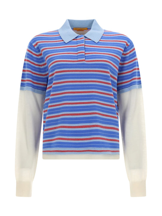 "Layered Stripe Rugby" Polo Shirt
