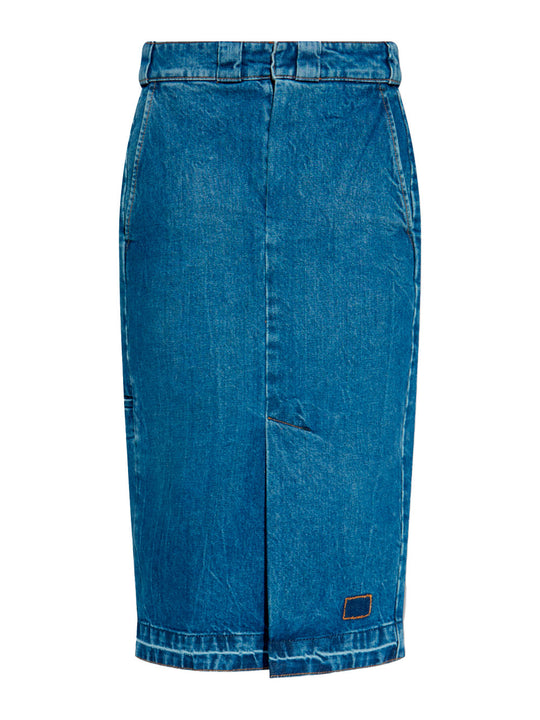 Denim Pencil Skirt With Slits