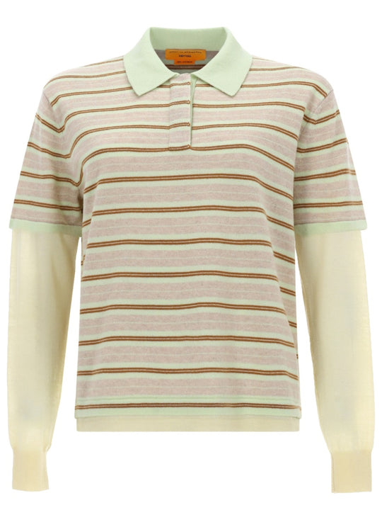 "Layered Stripe Rugby" Polo Shirt