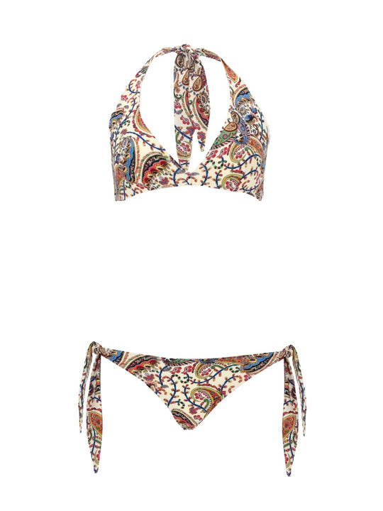 Costume Bikini Con Motivo Paisley Floreale