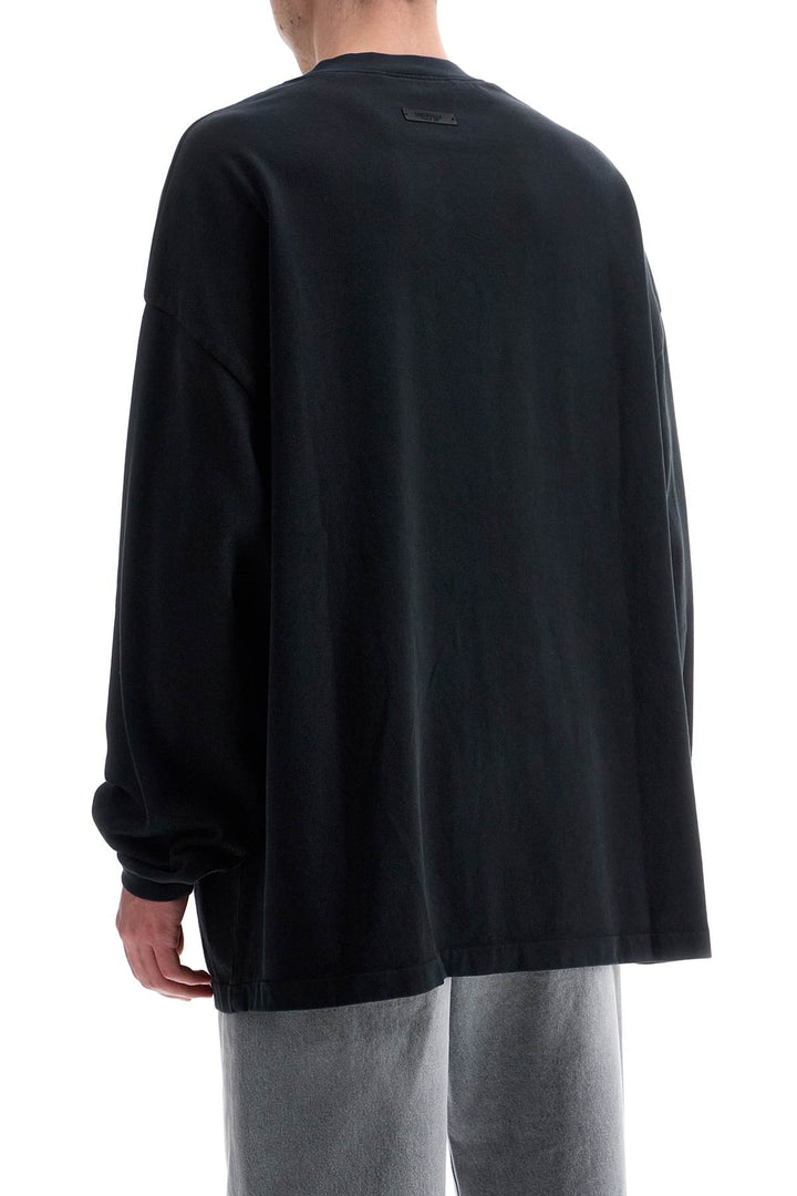 Black Cotton Oversized Sweater With Logo