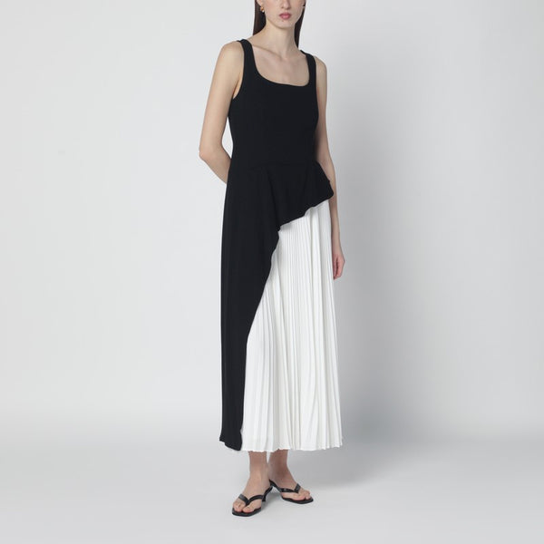Zayla Black And White Pleated Dress