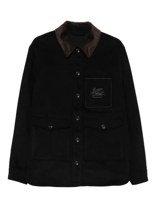 Workwear Cotton Jacket With Pegaso Embroidery
