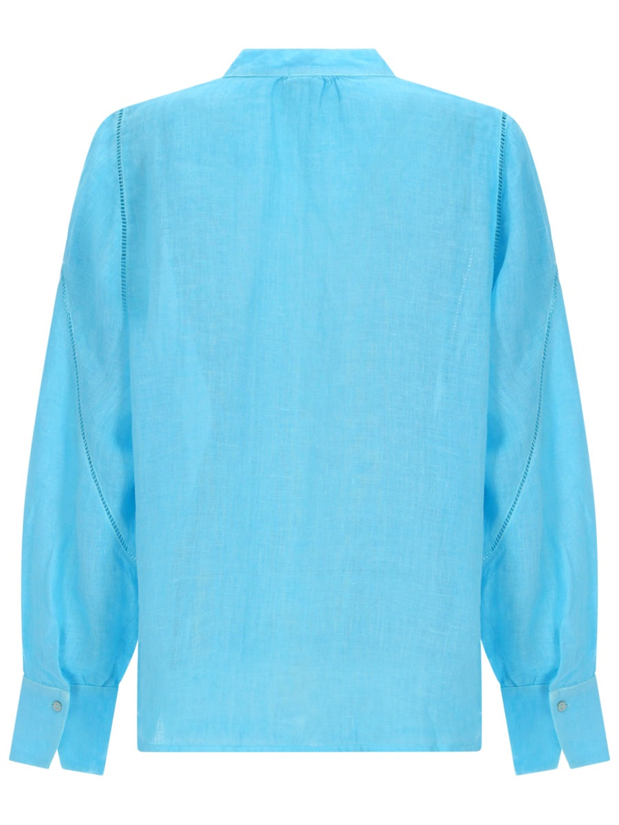 120% Lino Shirts - Azure | 696af35144d7e61fb9ed4c3a81a438afe463dcac