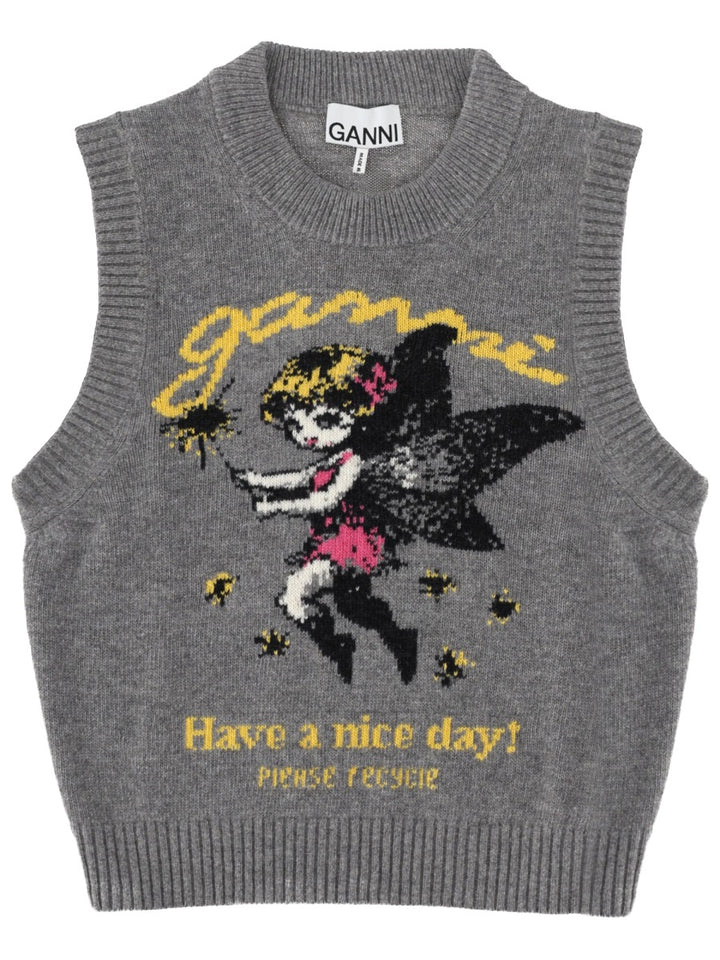 Ganni Gilet - Grey | cd27b28586b223d9fa0944e03b88773703b2aa58