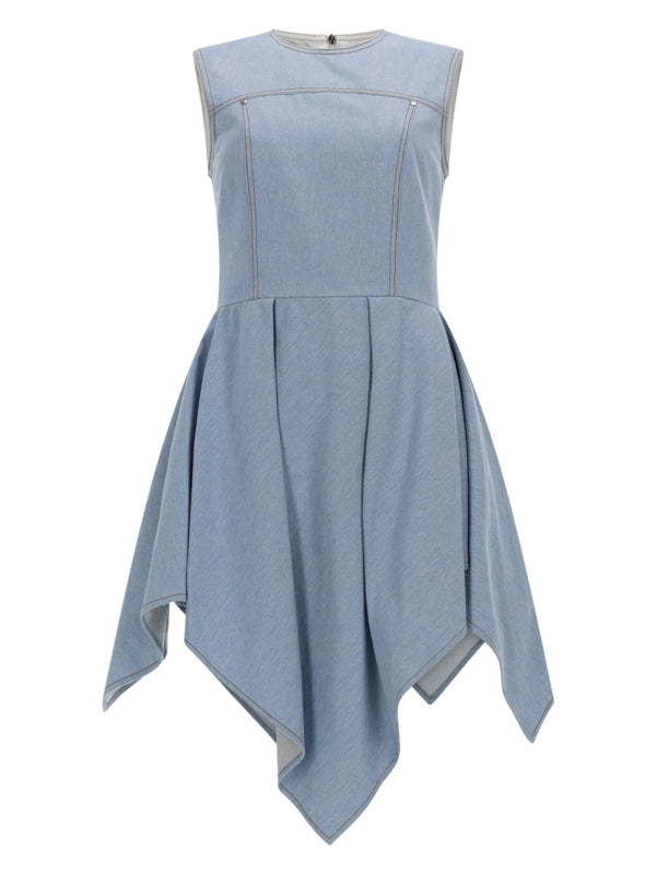 Abito In Denim Con Gonna Asimmetrica