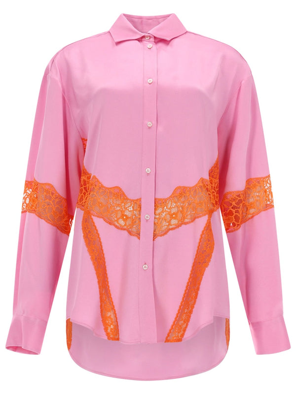 Camicia Con Inserti In Pizzo