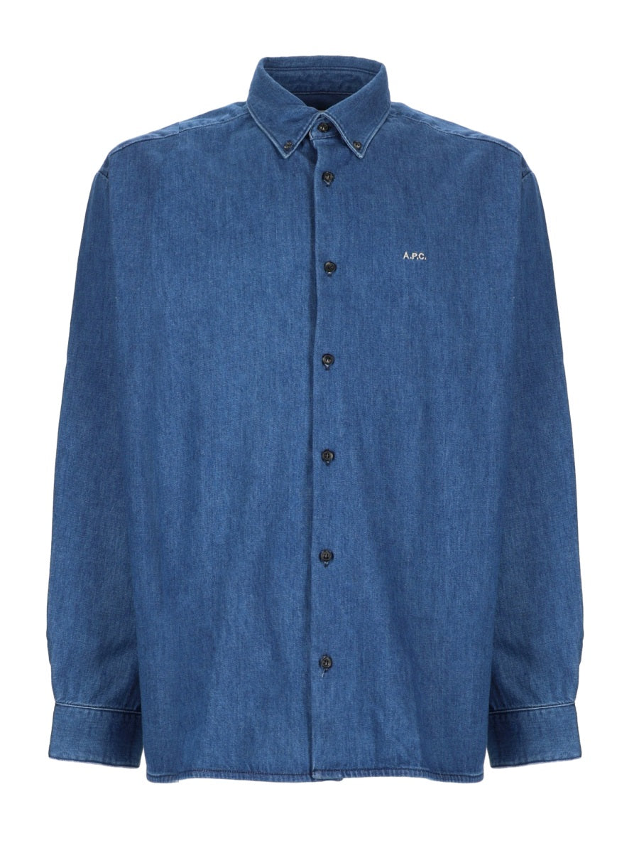 A.P.C. Shirts - Blue | cf0e47a4d8f6a45bc297ffa340ec5df74915d5de