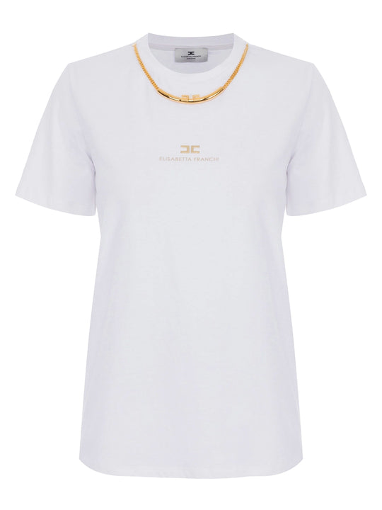 Cotton Jersey T-Shirt With Necklace