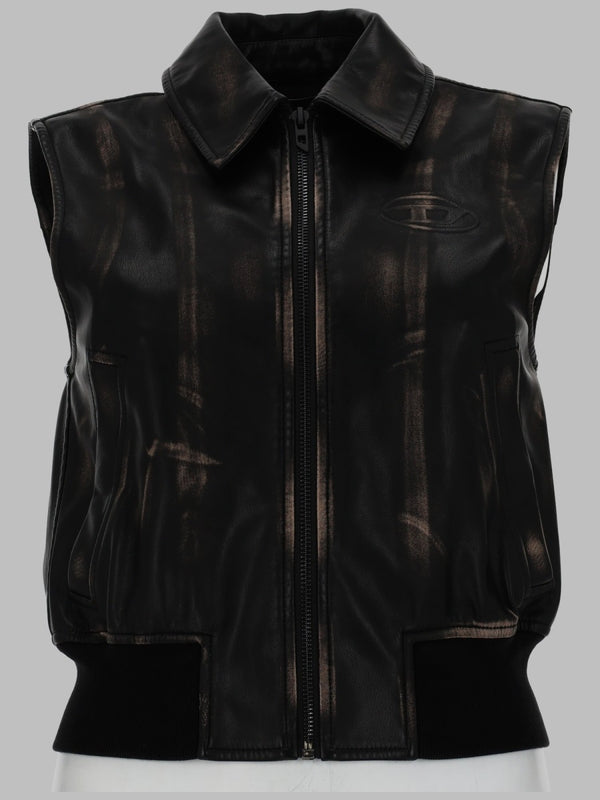 Gilet Bomber Con Effetto Distressed