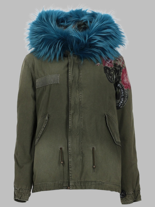 Parka In Cotone Con Stampa