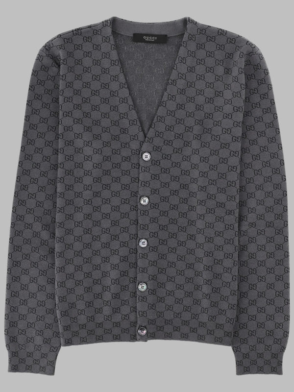 Cardigan In Lana Misto Seta Gg