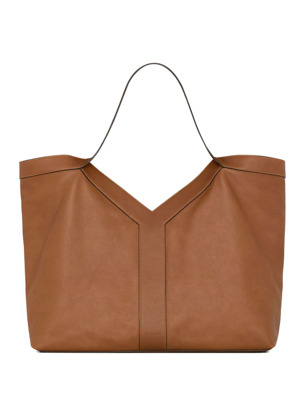 Y Large Tote In Grained Leather