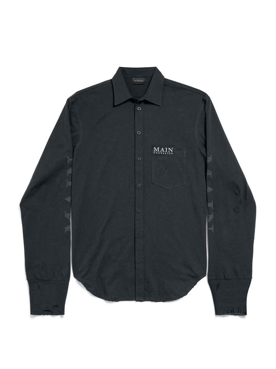 Main Character Artwork Long-Sleeved Jersey Polo Shirt