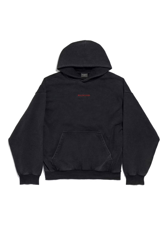 Balenciaga Back Medium Fit Hoodie In Faded Fleece