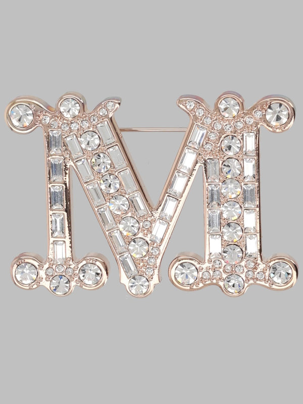 Spilla Monogram Con Cristalli