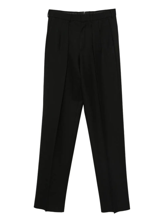 High Twist Wool Pleated Trousers