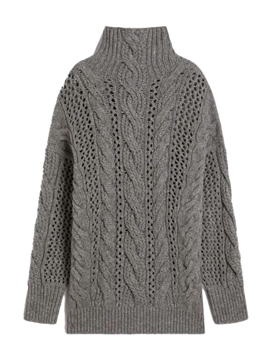 Oversized Cable-Knit Wool Blend Sweater