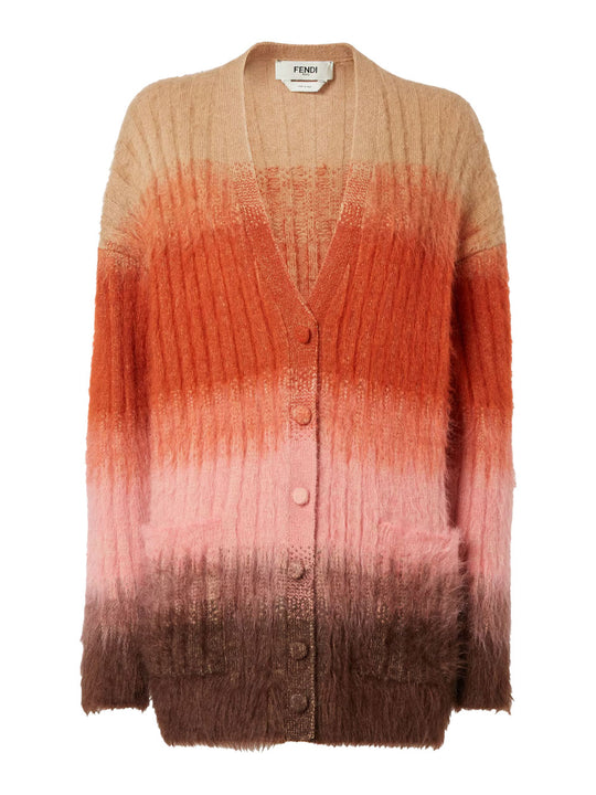 Gradient Mohair And Wool Oversized Cardigan