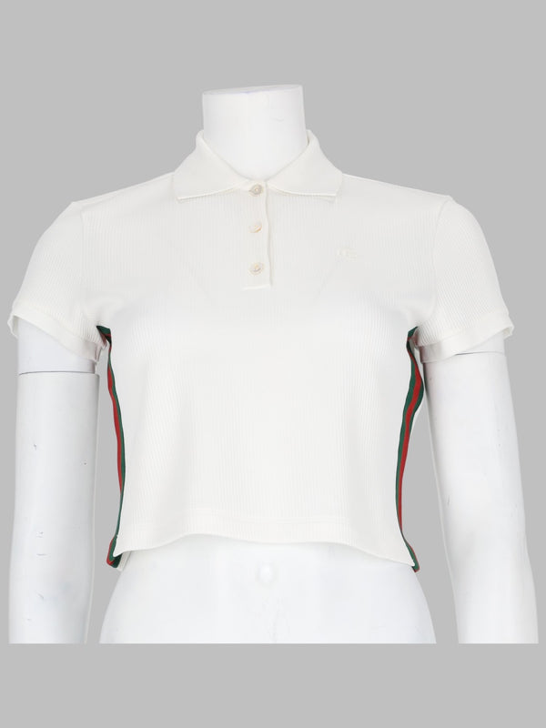 Polo A Coste In Jersey Di Cotone Con Web