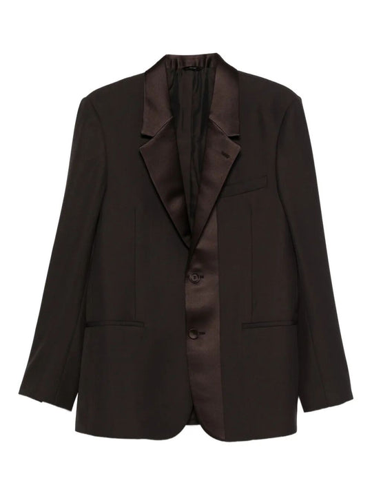 Single-Breasted Wool CrÊPe Tailored Blazer