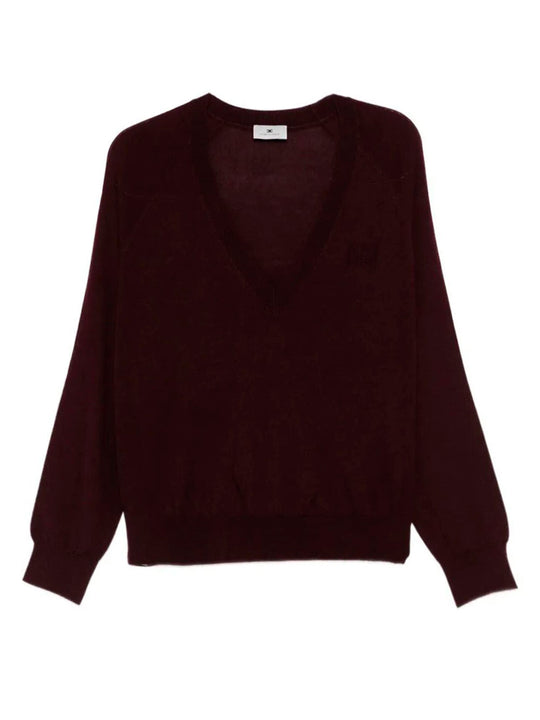 Wool Blend Tricot V-Neck Sweater