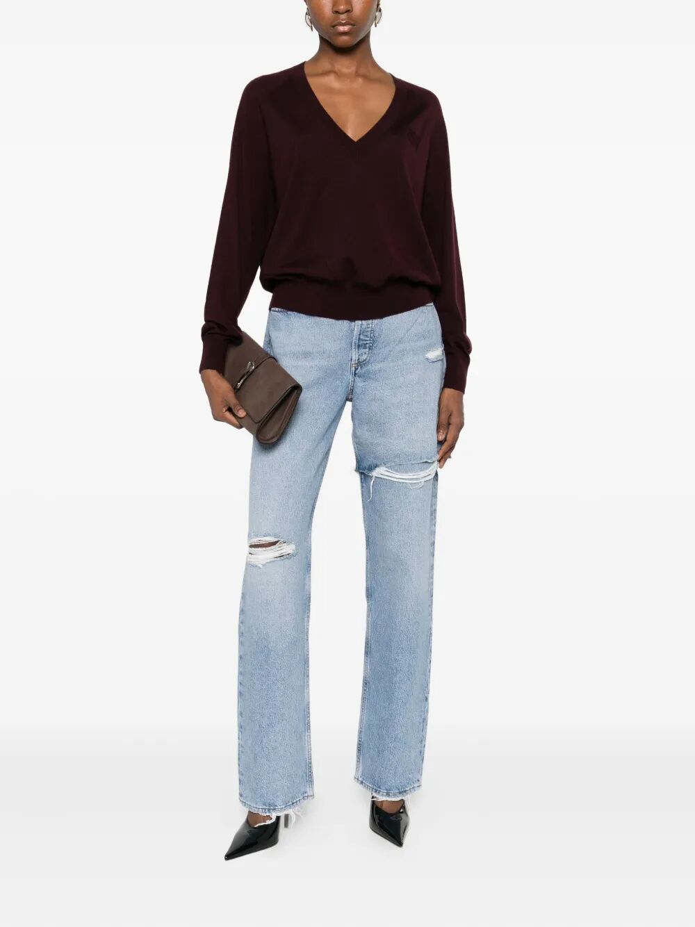 Elisabetta Franchi V neck - Red | f448aadb72d56eb3b3611e189eb5bcc1880fde31