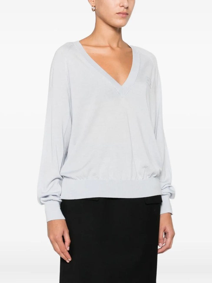 Elisabetta Franchi V neck - Blue | 1daf27e38e0f93ed90e12000e5e83608a9befe2a