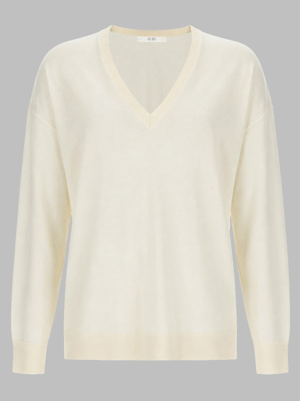 Maglia In Cashmere Con Scollo A V