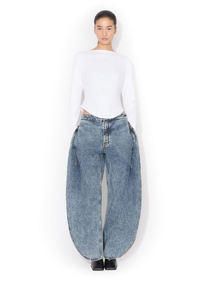 AlaÏA Wide leg - Blue | 7a943fe93fa0c308eea72ca5b2b634e252894452