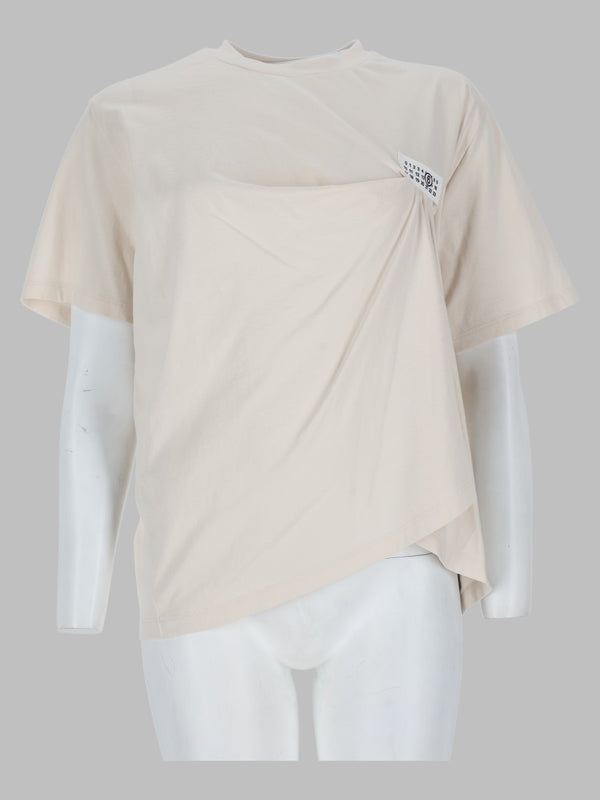 T-Shirt Con Drappeggio E Patch Logo
