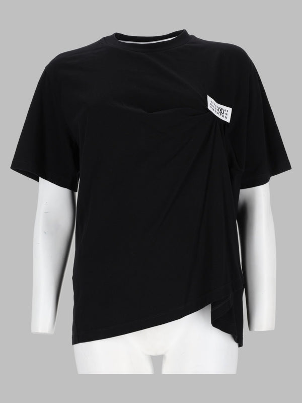 T-Shirt Con Drappeggio E Patch Logo